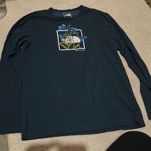 Blue North Face long sleeve shirt
